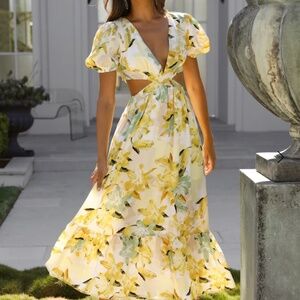 Alice and Elle Floral maxi cutout dress